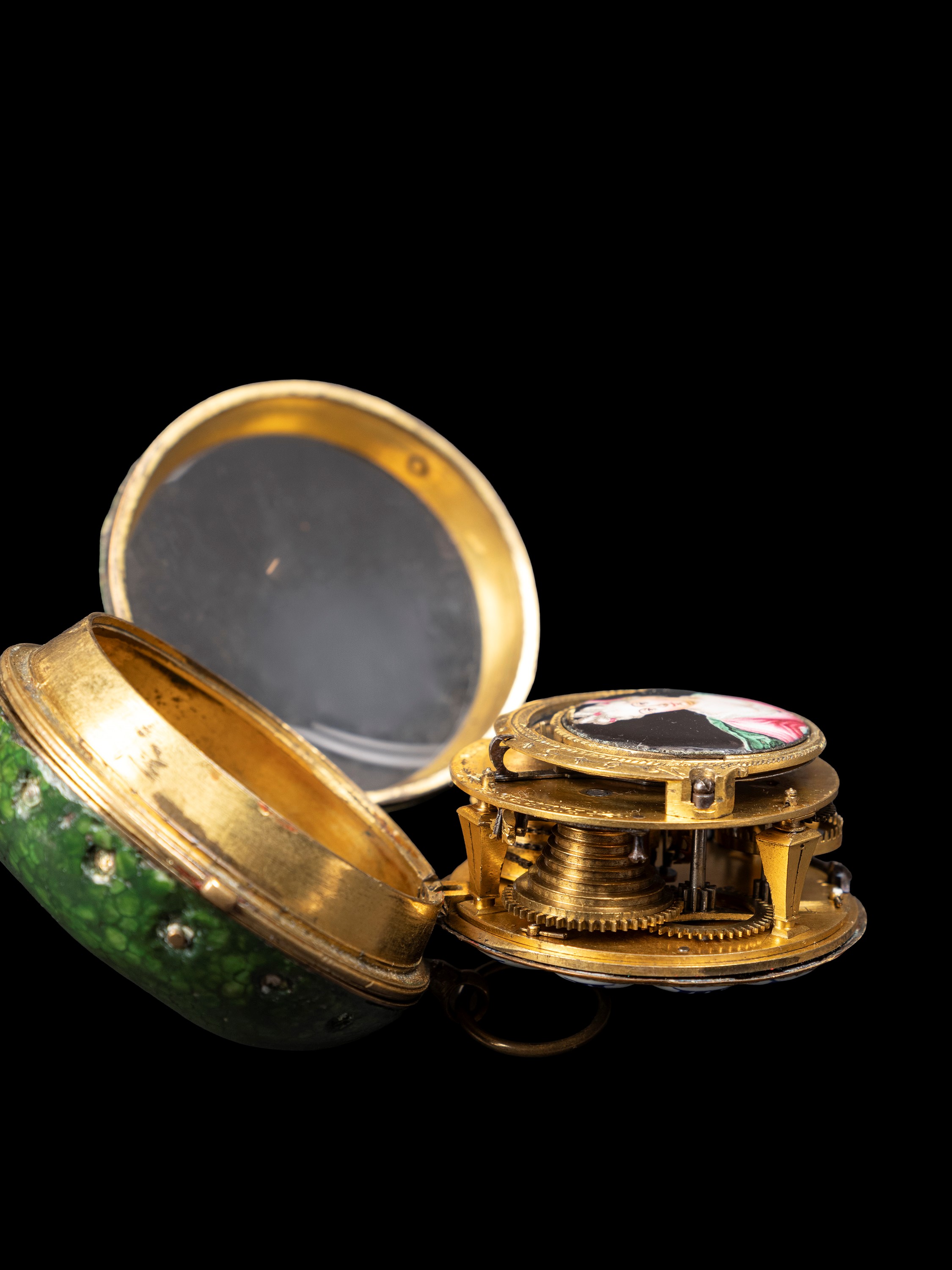 Oignon, Luigi XIV, Raro orologio da tavolo con quadrante in metallo dorato e movimento firmato Pi...
