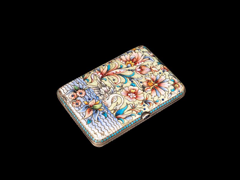 PORTASIGARETTE IN ARGENTO E SMALTO