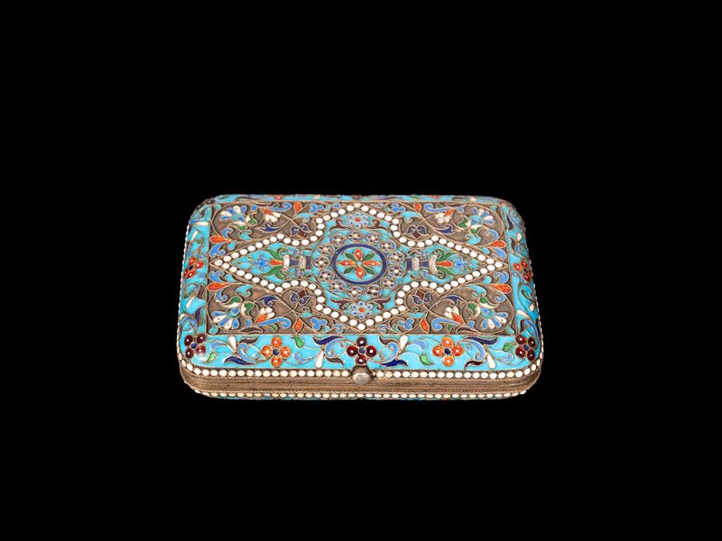 PORTASIGARETTE IN ARGENTO E SMALTO