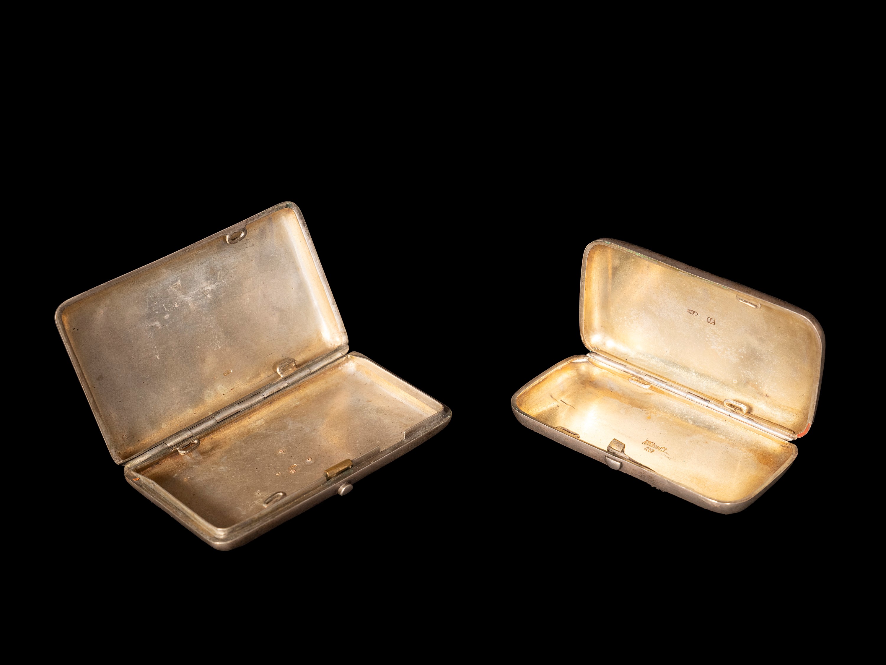 DUE SCATOLE IN ARGENTO NIELLATO