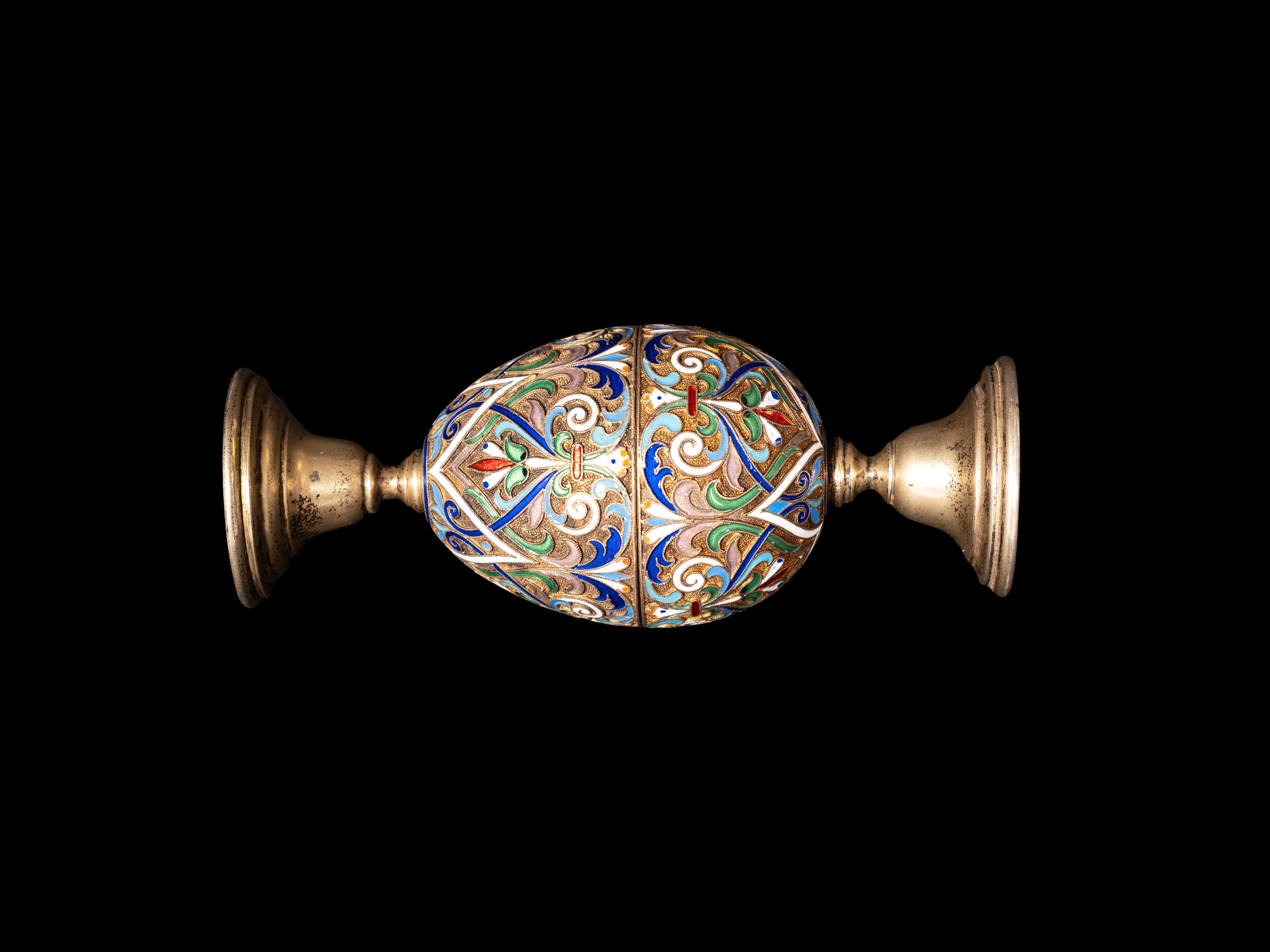 DUE COPPETTE DA VIAGGIO IN ARGENTO E SMALTO GUILLOCHE