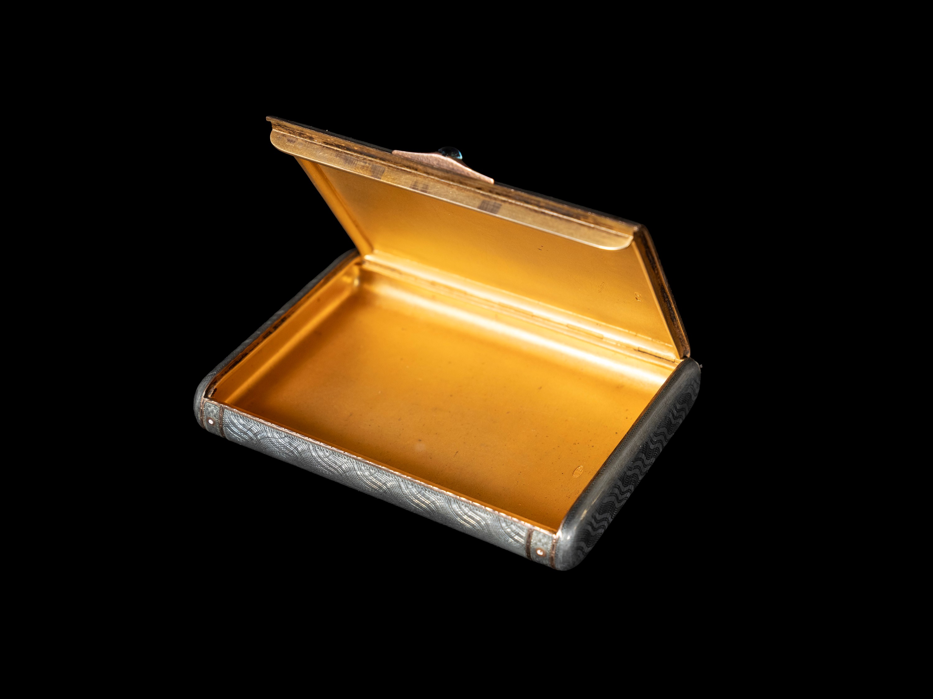 PORTASIGARI IN ARGENTO SMALTATO E ORO