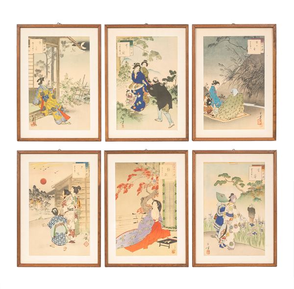 SIX UKIYO-E SCHOOL PRINTS  (Japan, Meiji period (1868–1912))  - Auction Interiors II - Marcopolo srl - Marcopolo Auction Milano