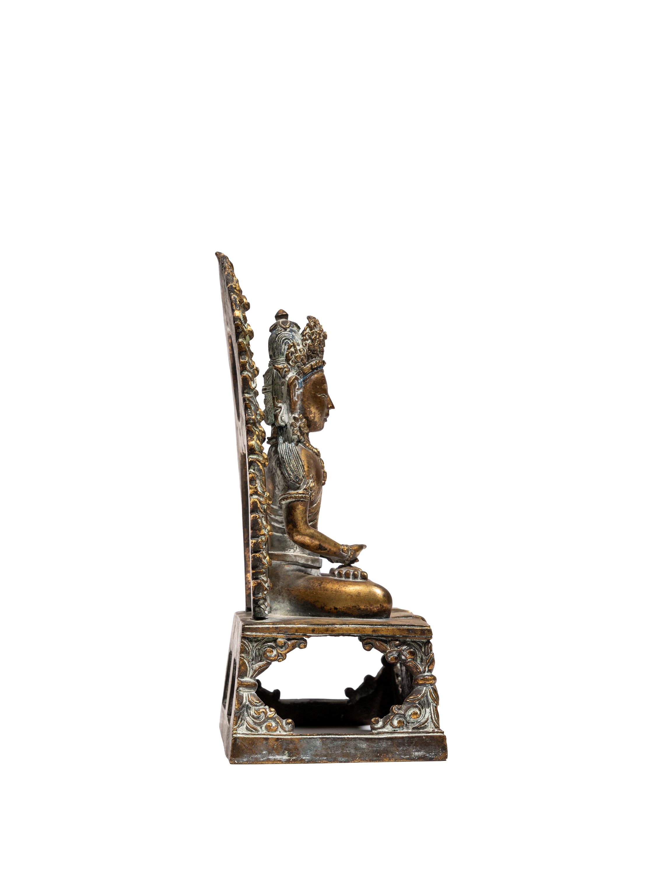 Buddha Amitayus, bronzo dorato con fiamma, Cina, periodo Qianlong (1770)