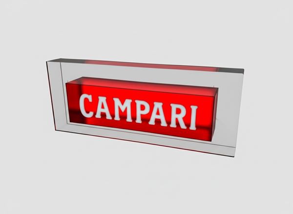 A CAMPARI LIGHTED ADVERTISING SIGN