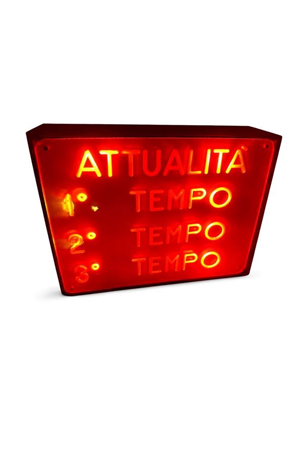 VINTAGE 1950s CINEMA SIGN: FIRST, SECOND AND THIRD ACT, AND NEWS