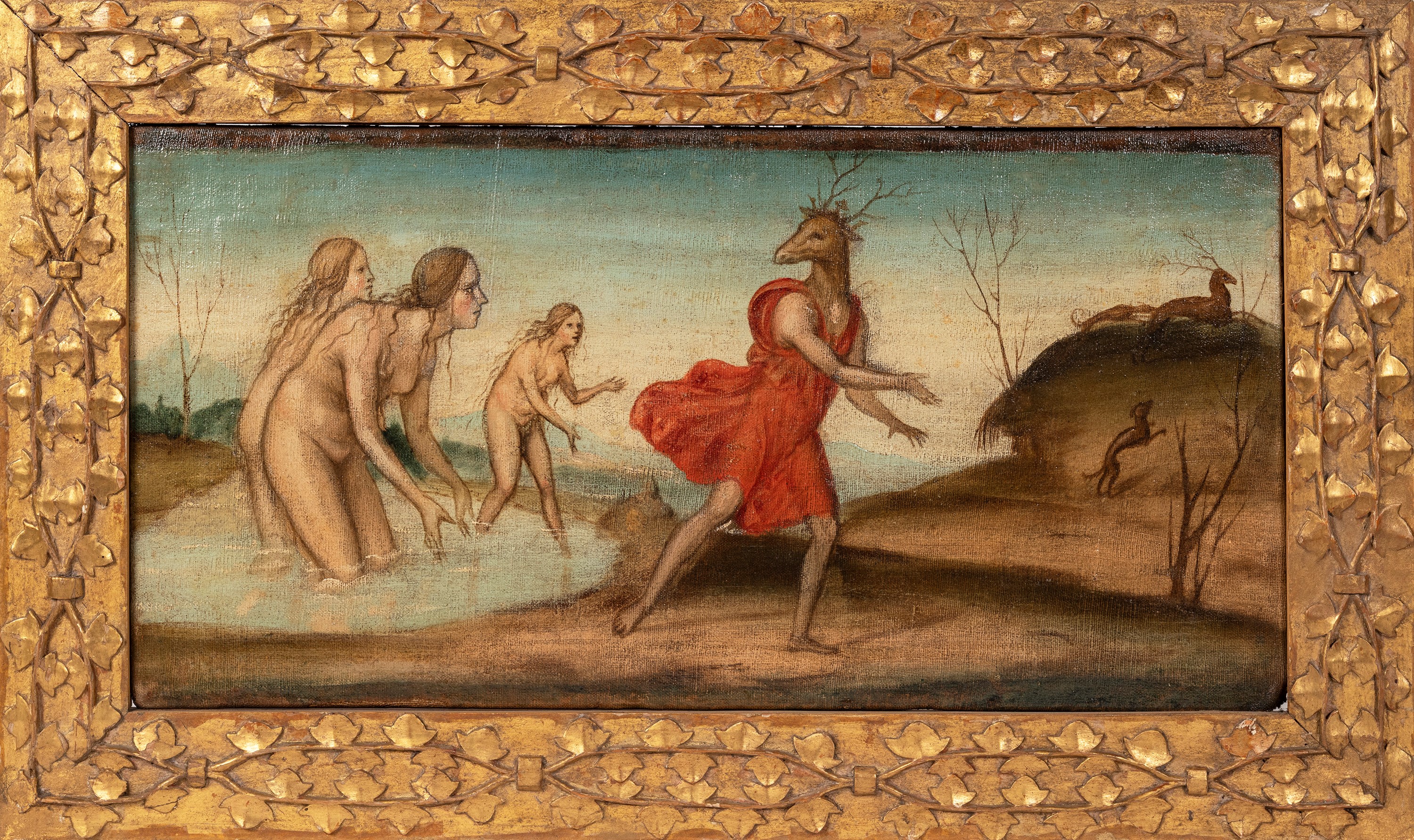 Coppia di Dipinti Raffiguranti Scene Bibliche