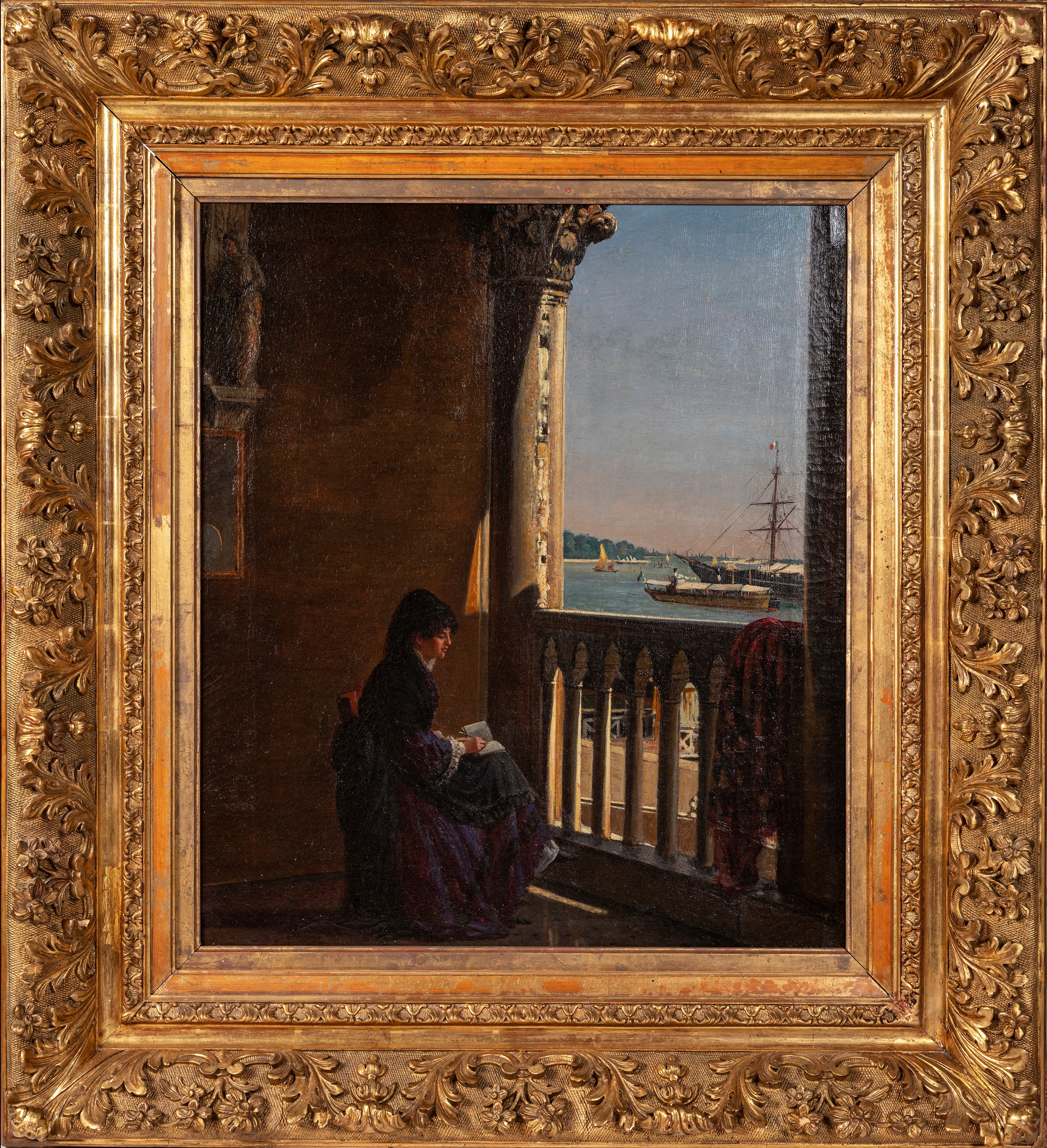 Giovan Battista della Libera - Dalla loggia, olio su tela