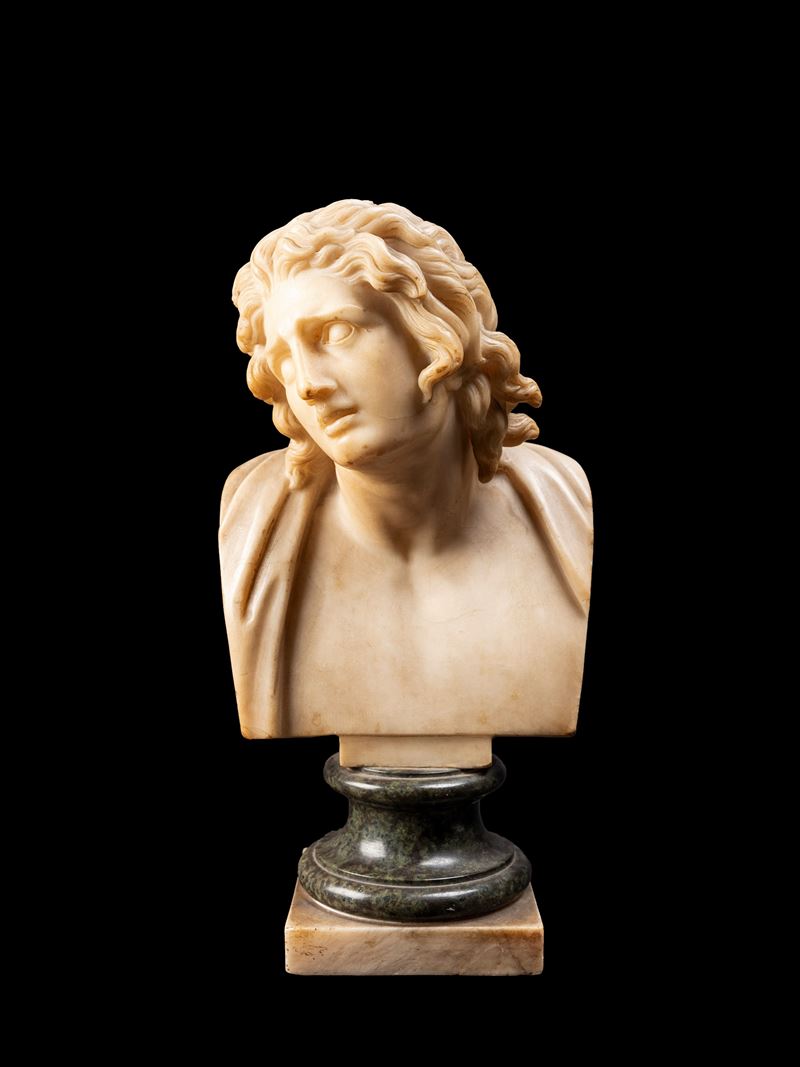 Busto in marmo neoclassico raffigurante Alessandro Magno, XIX secolo