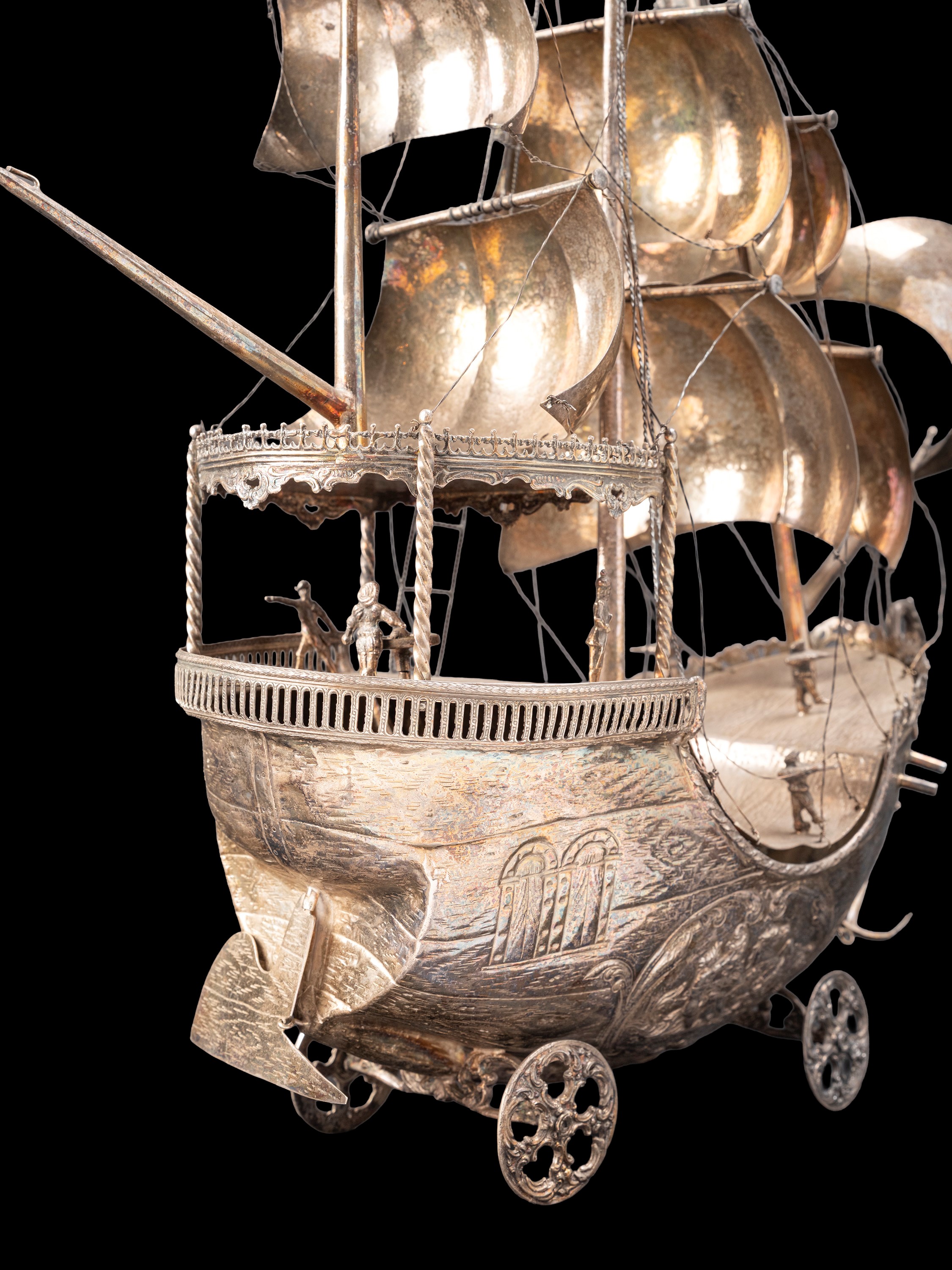 GRANDE VELIERO IN ARGENTO