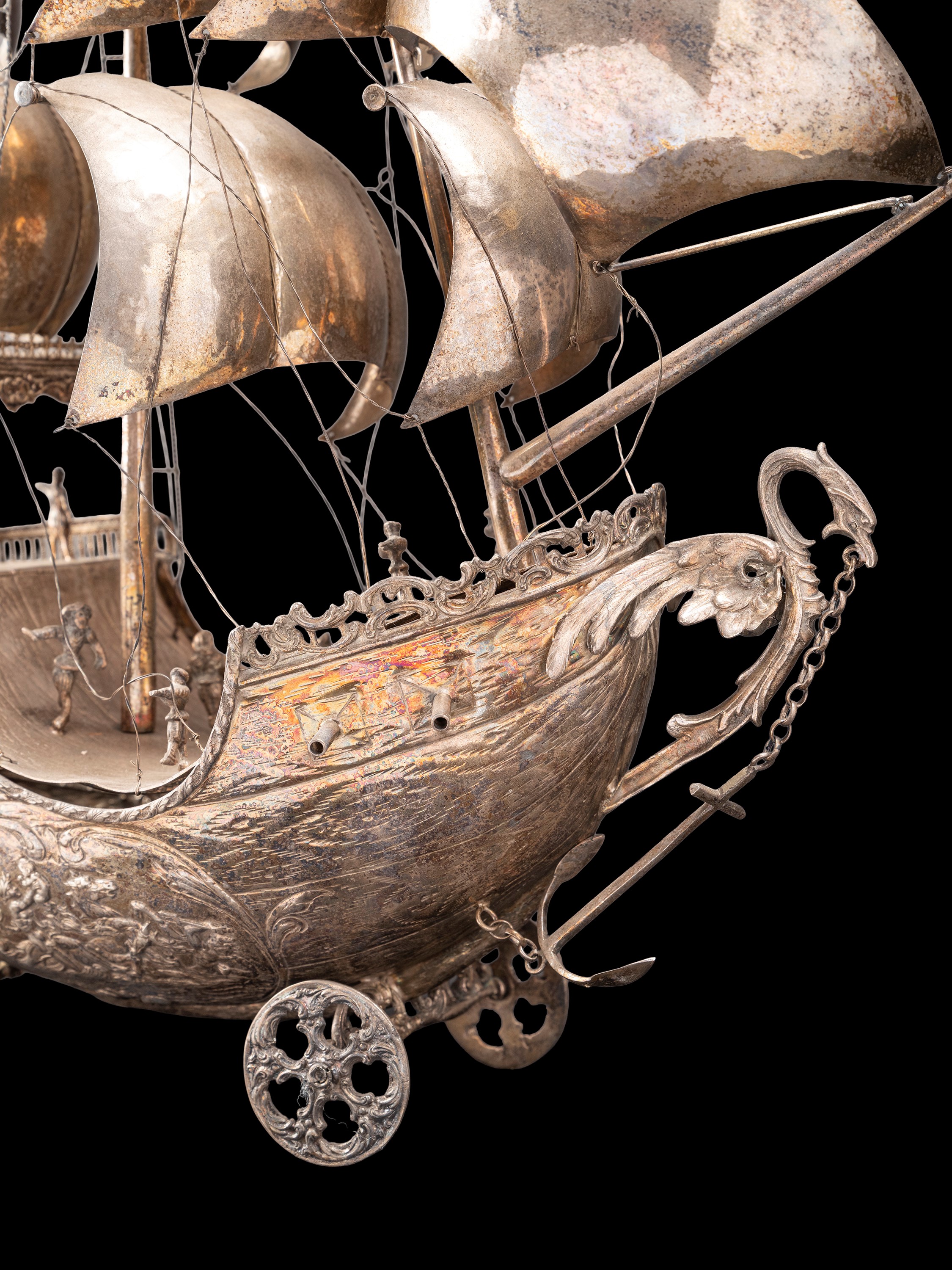 GRANDE VELIERO IN ARGENTO