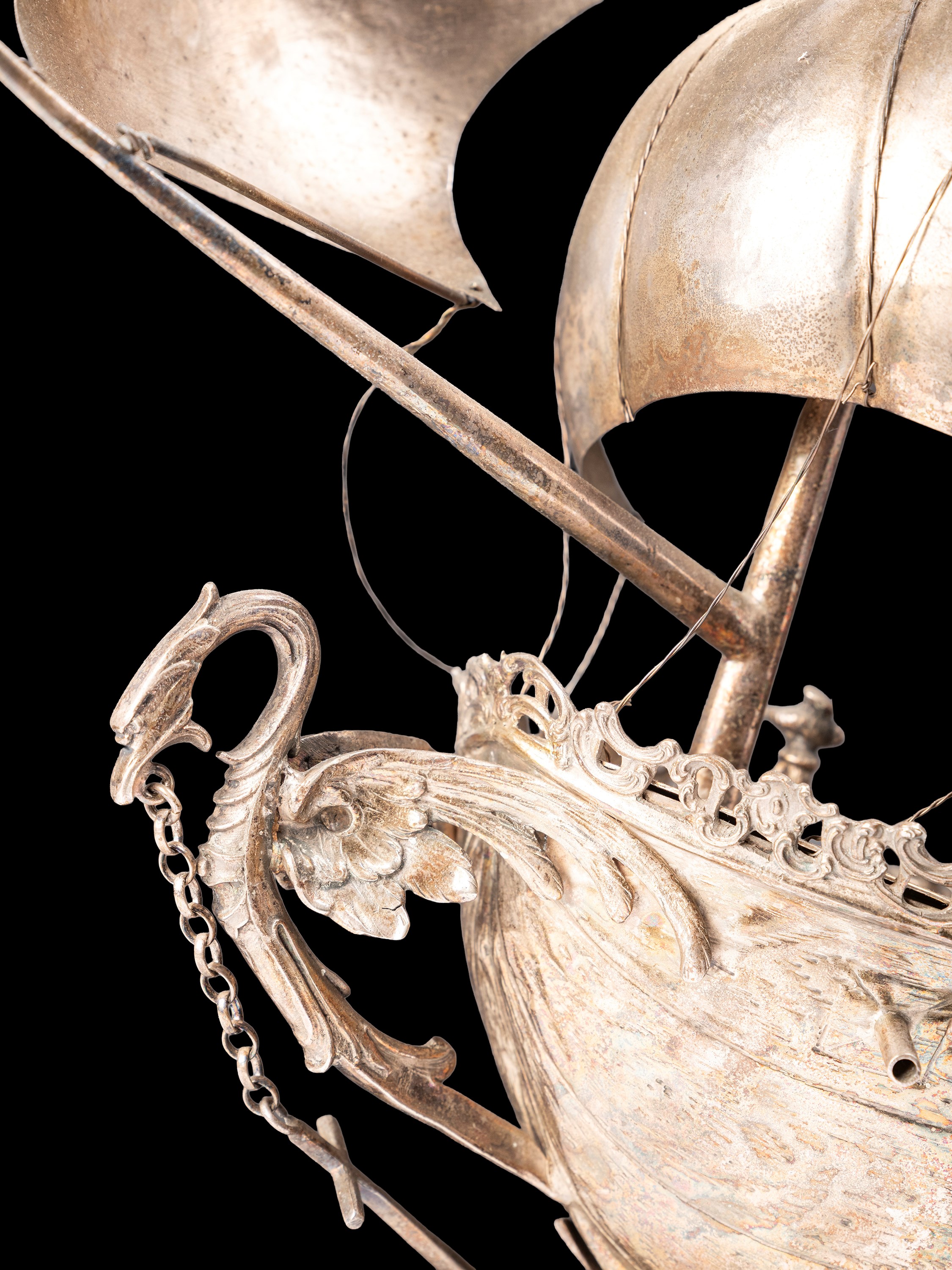 GRANDE VELIERO IN ARGENTO