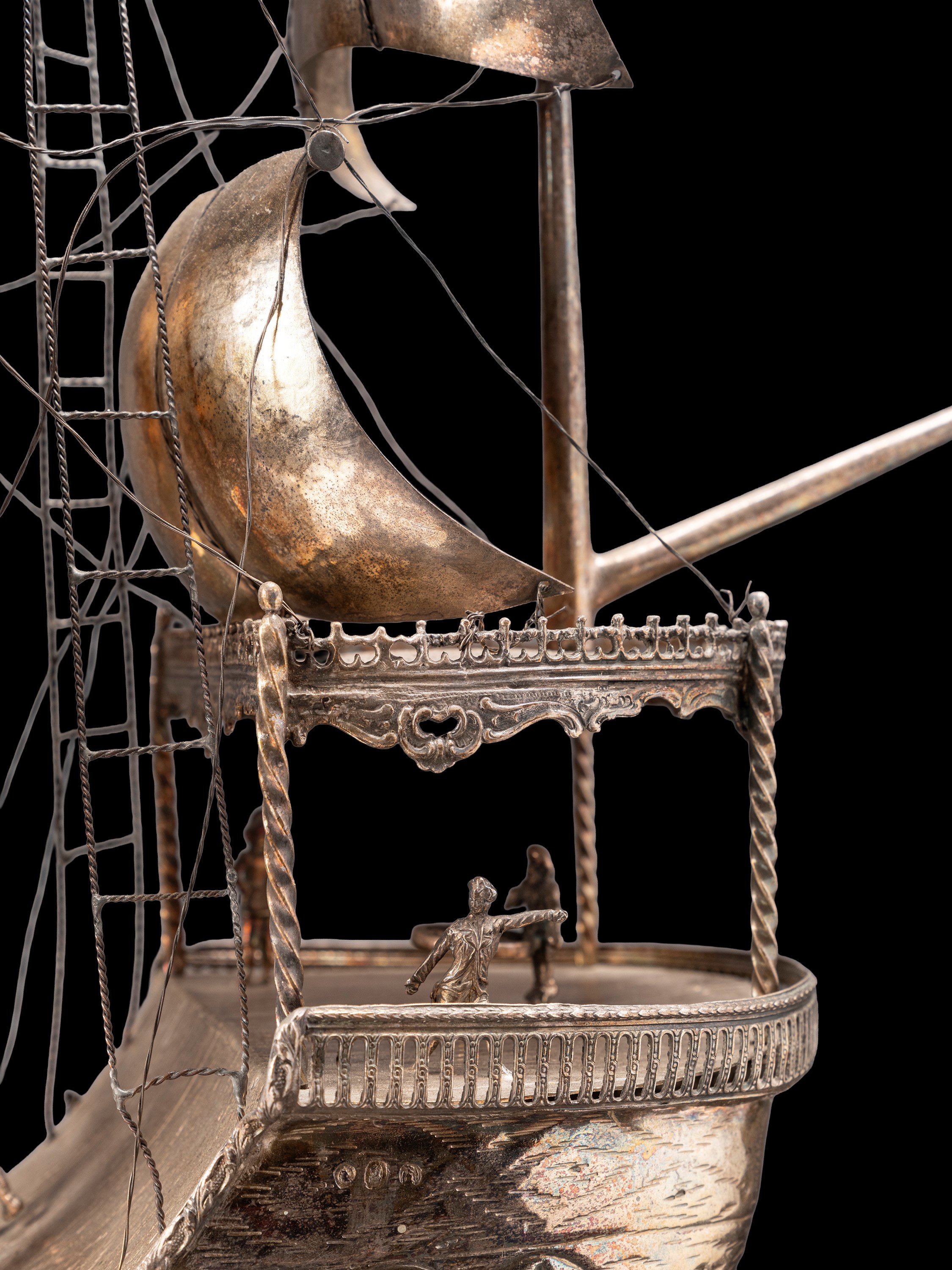 GRANDE VELIERO IN ARGENTO