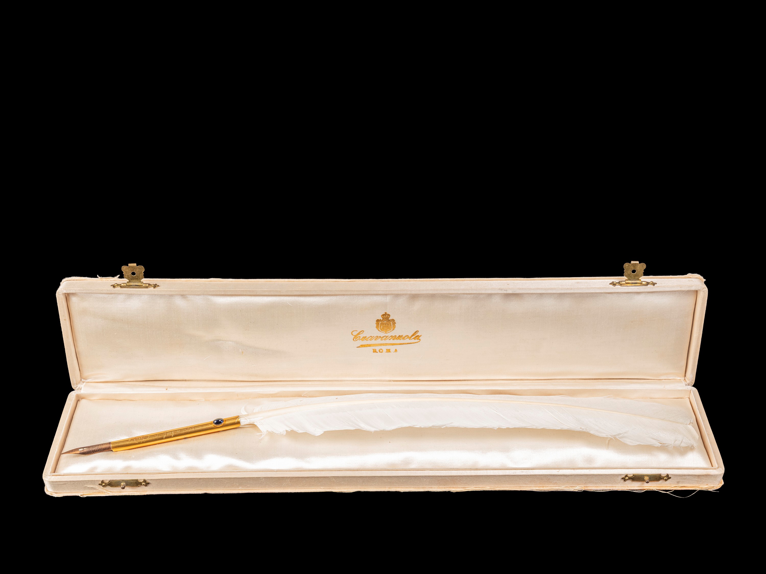 PENNA IN ORO A FORMA DI PIUMA