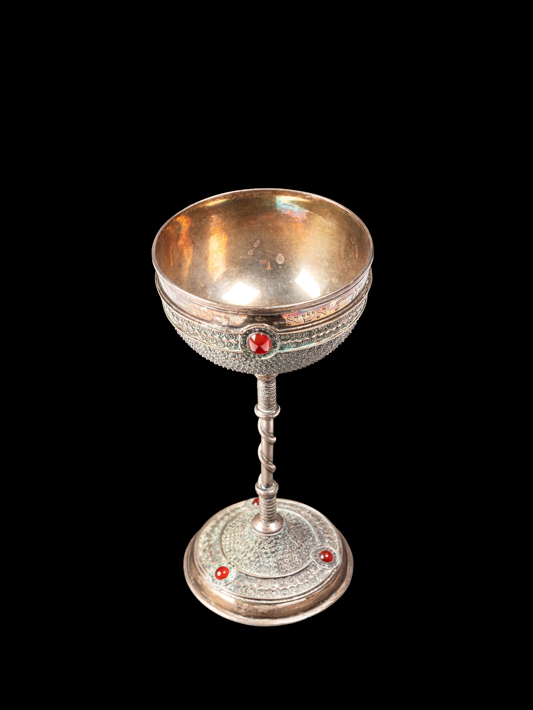 CALICE EBRAICO IN ARGENTO E CORNIOLA