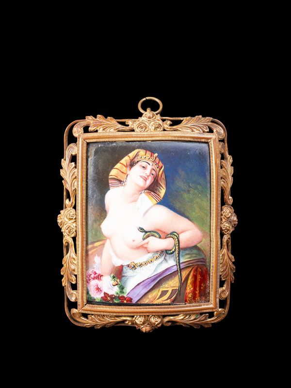 CORNICE IN RAME CON PLACCA SMALTATA