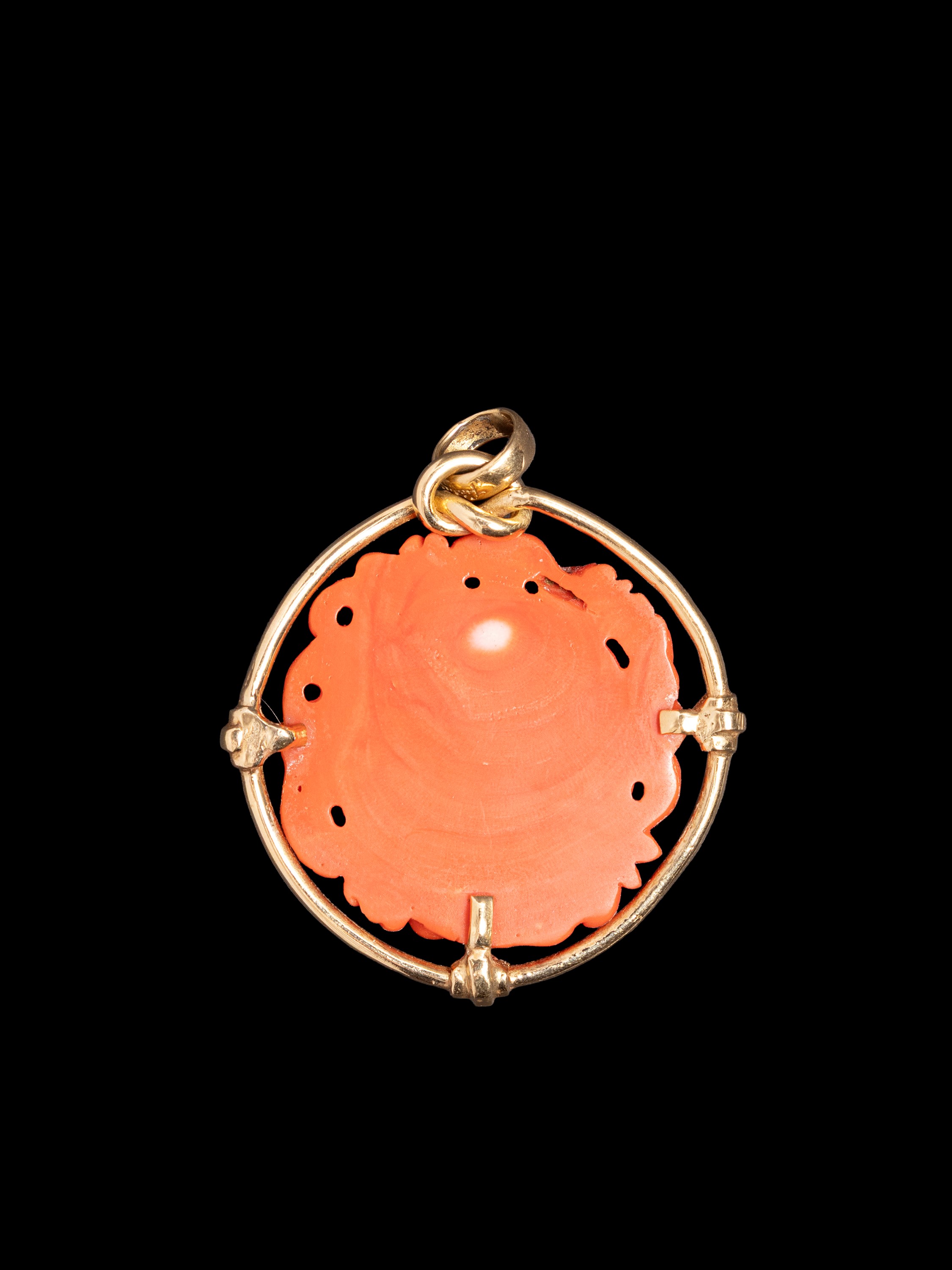 ☼PENDENTE IN CORALLO E ORO