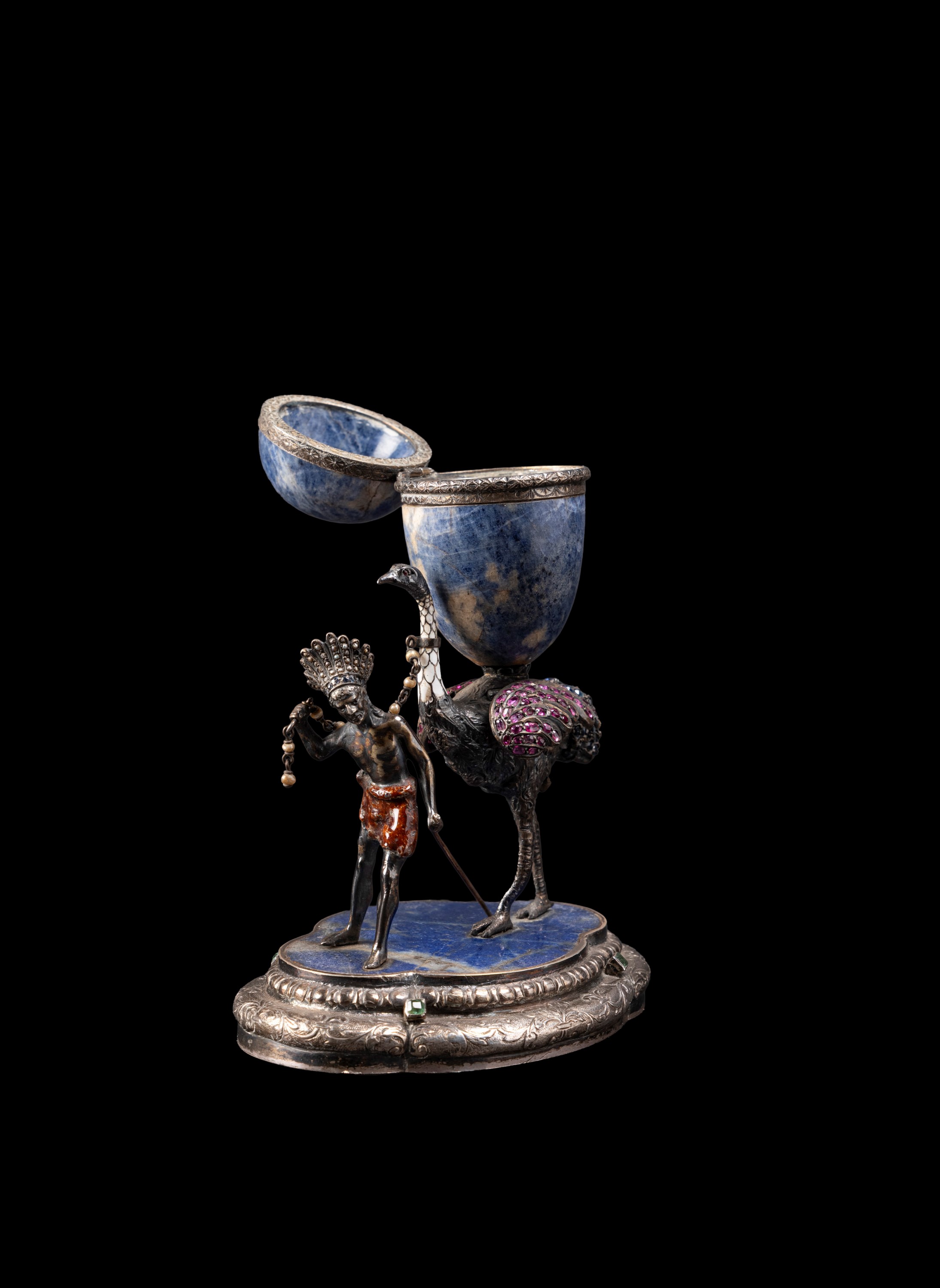 SCULTURA IN ARGENTO, SMALTO, LAPISLAZZULI E PIETRE PREZIOSE