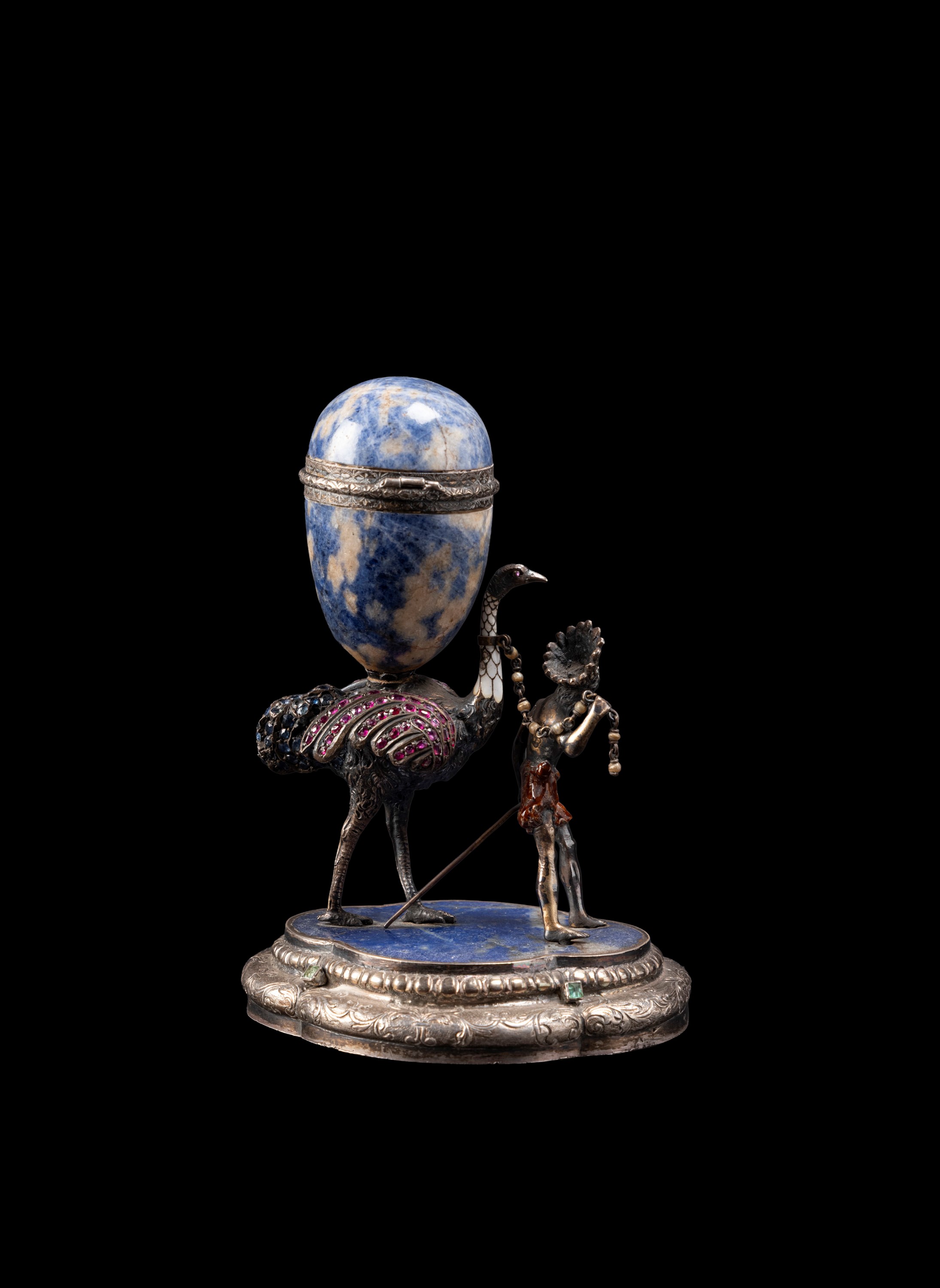 SCULTURA IN ARGENTO, SMALTO, LAPISLAZZULI E PIETRE PREZIOSE