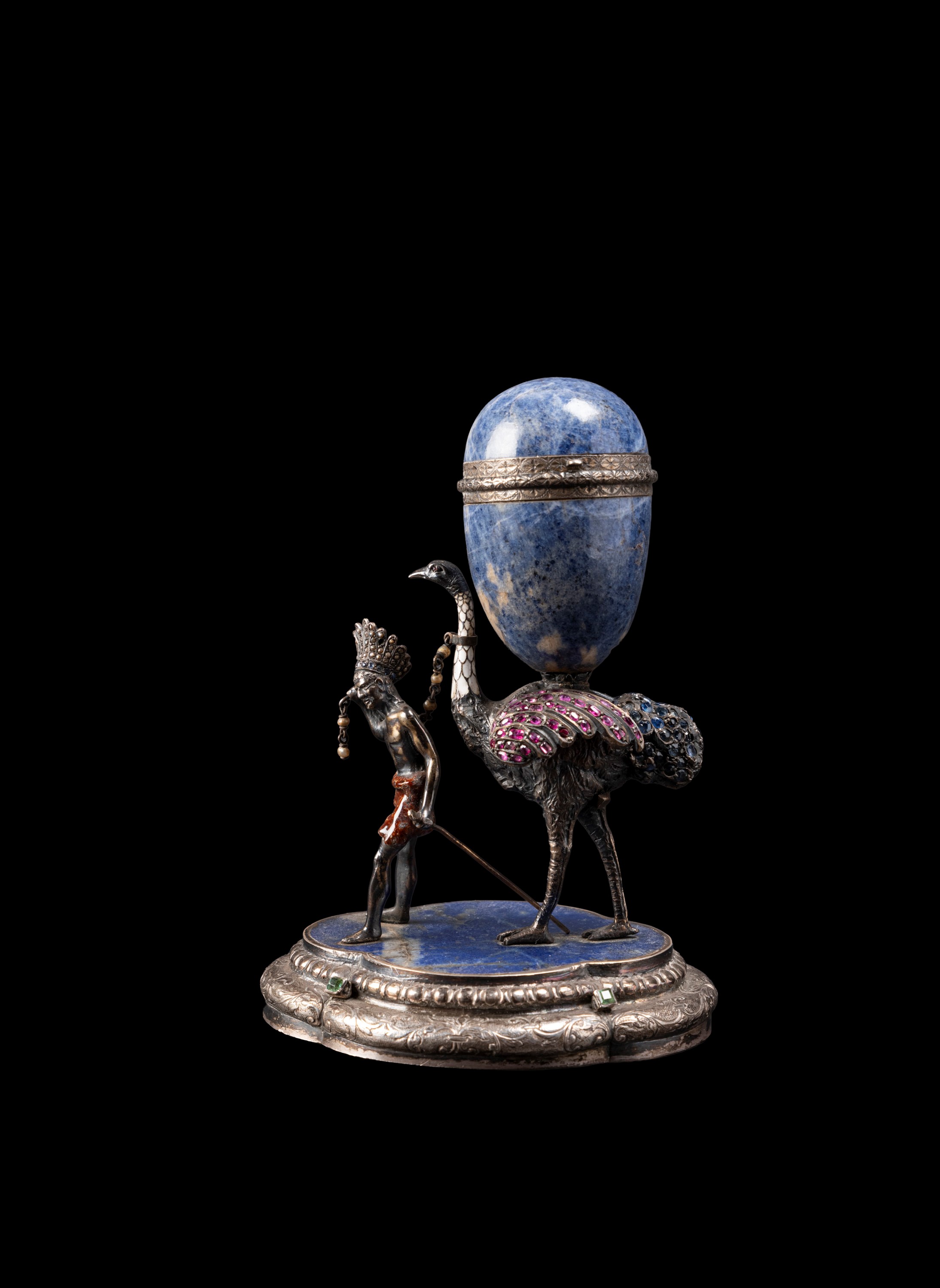 SCULTURA IN ARGENTO, SMALTO, LAPISLAZZULI E PIETRE PREZIOSE