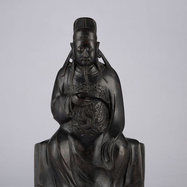 A BRONZE FIGURE OF WENCHANG