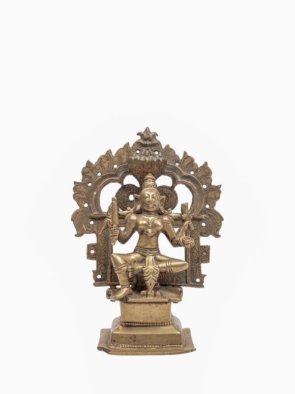 A BRONZE ALTAR WITH DURGA
