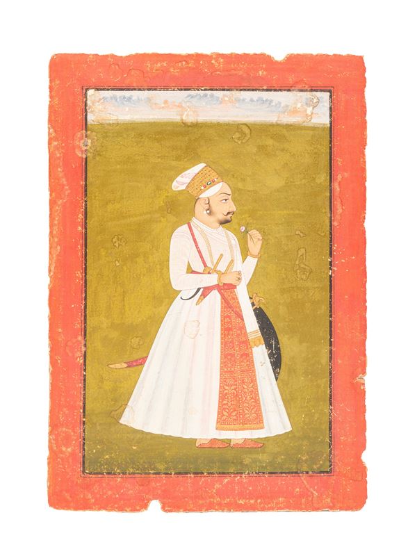 A MINIATURE PORTRAIT OF A THAKUR