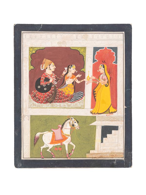 A MINIATURE DEPICTING A NAYIKA RAGINI FROM A RAGAMALA SERIES