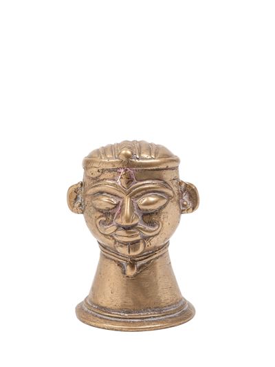 India XIX secolo, Shiva Mukhalinga in lega di bronzo