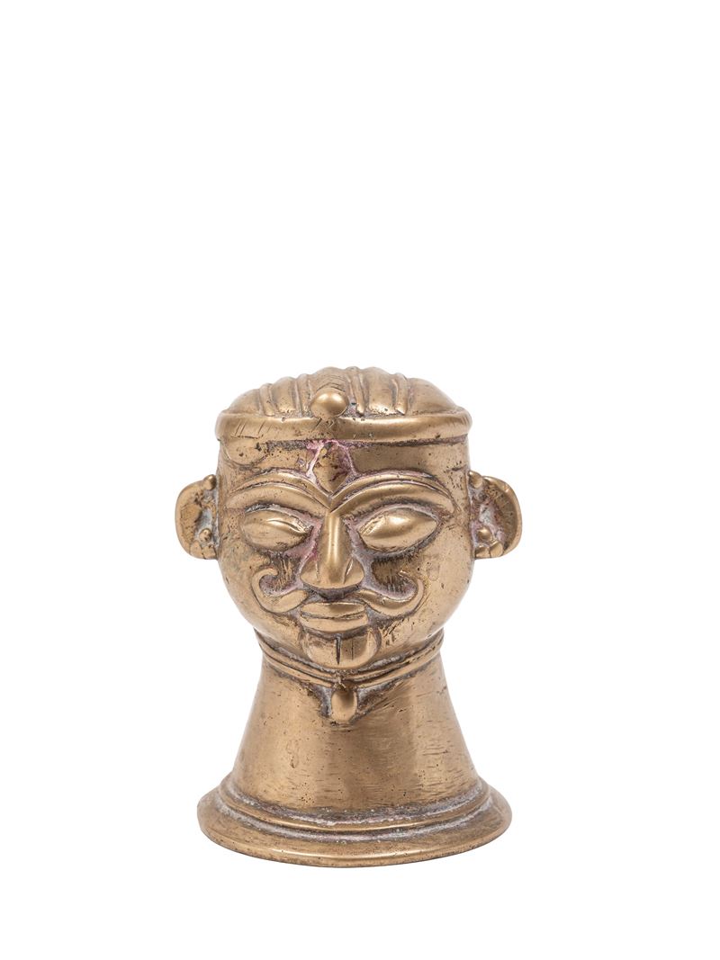 India XIX secolo, Shiva Mukhalinga in lega di bronzo