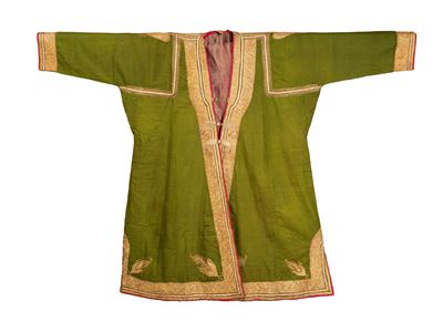 Choga nobiliare, pashmina in lana ricamata con filo d’oro