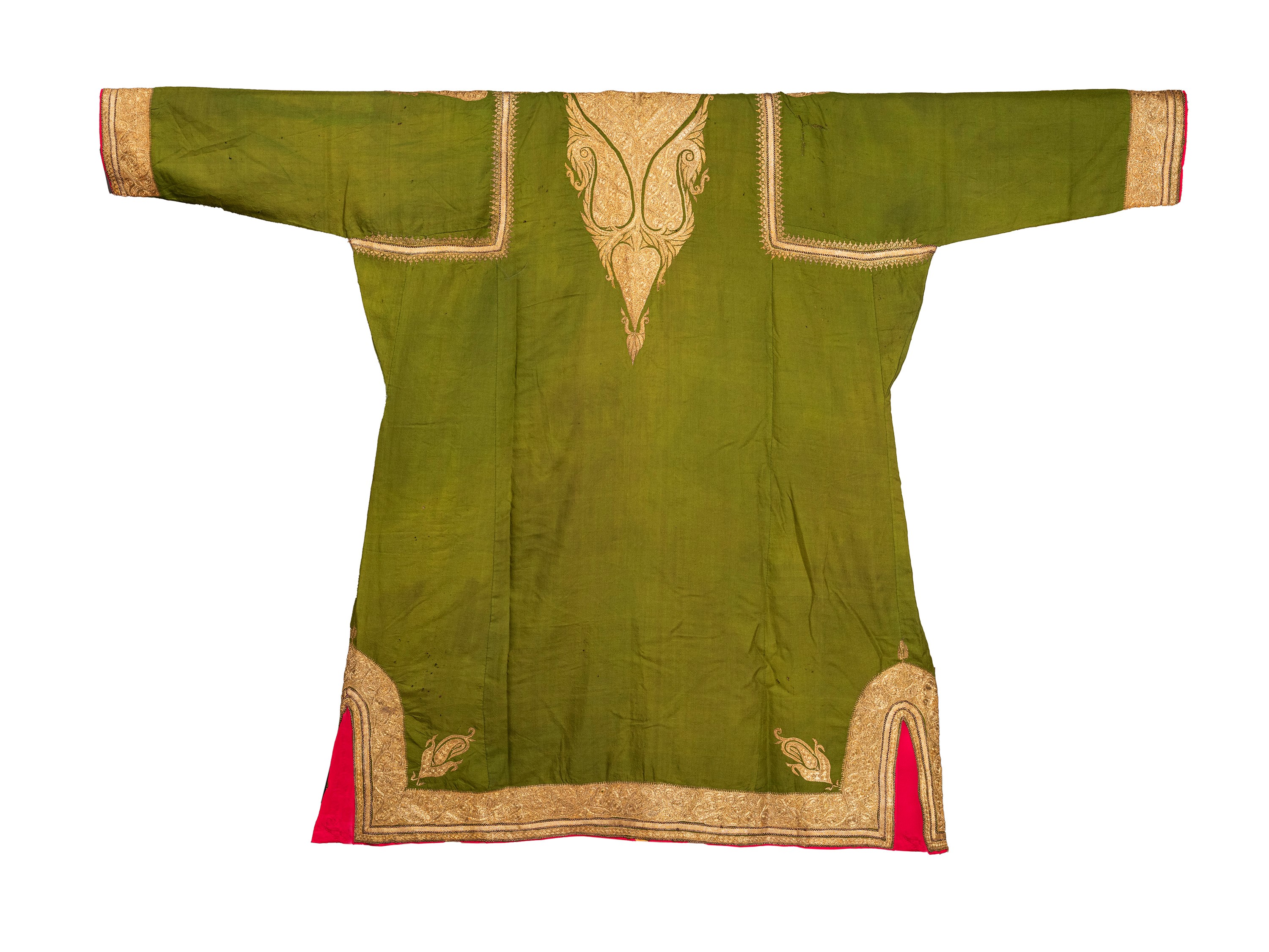 Choga nobiliare, pashmina in lana ricamata con filo d’oro