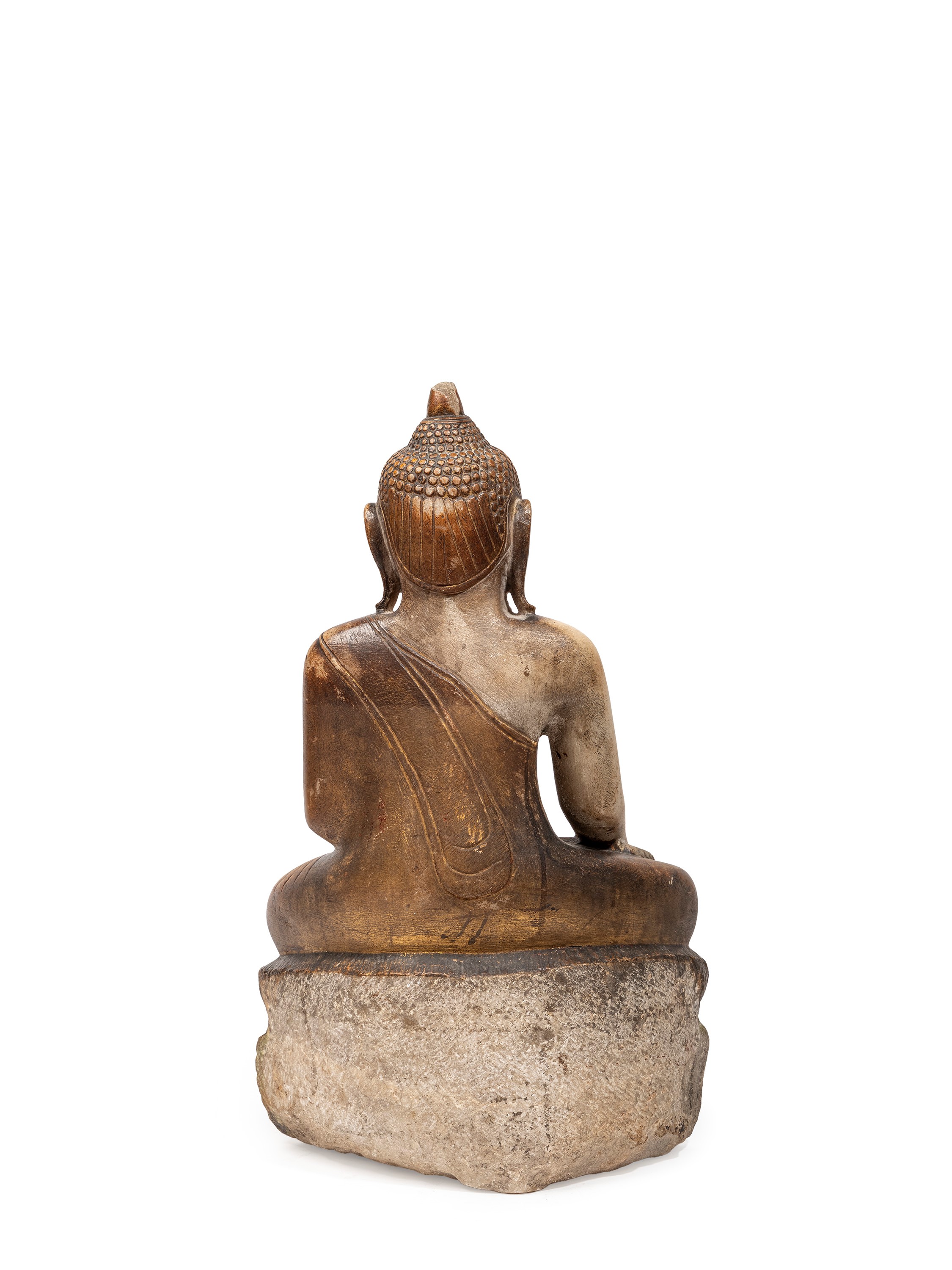 Buddha Sakyamuni, figura in alabastro, Birmania, XIX secolo