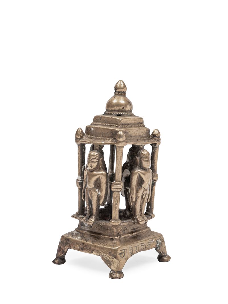 Altare con quattro figure Jain, lega di bronzo, fine XVII-inizio XVIII secolo