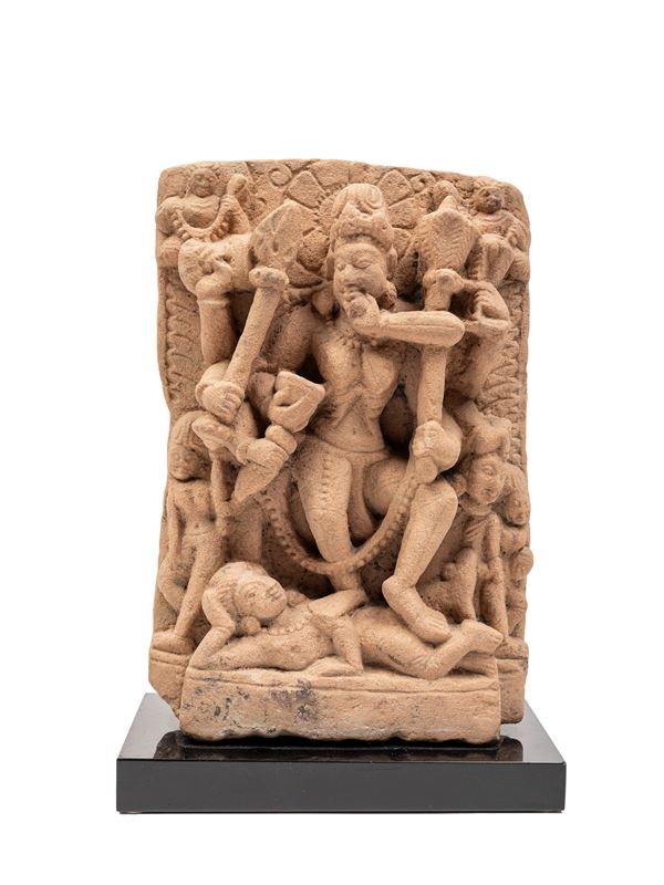 A SANDSTONE CHAMUNDA SCULPTURE