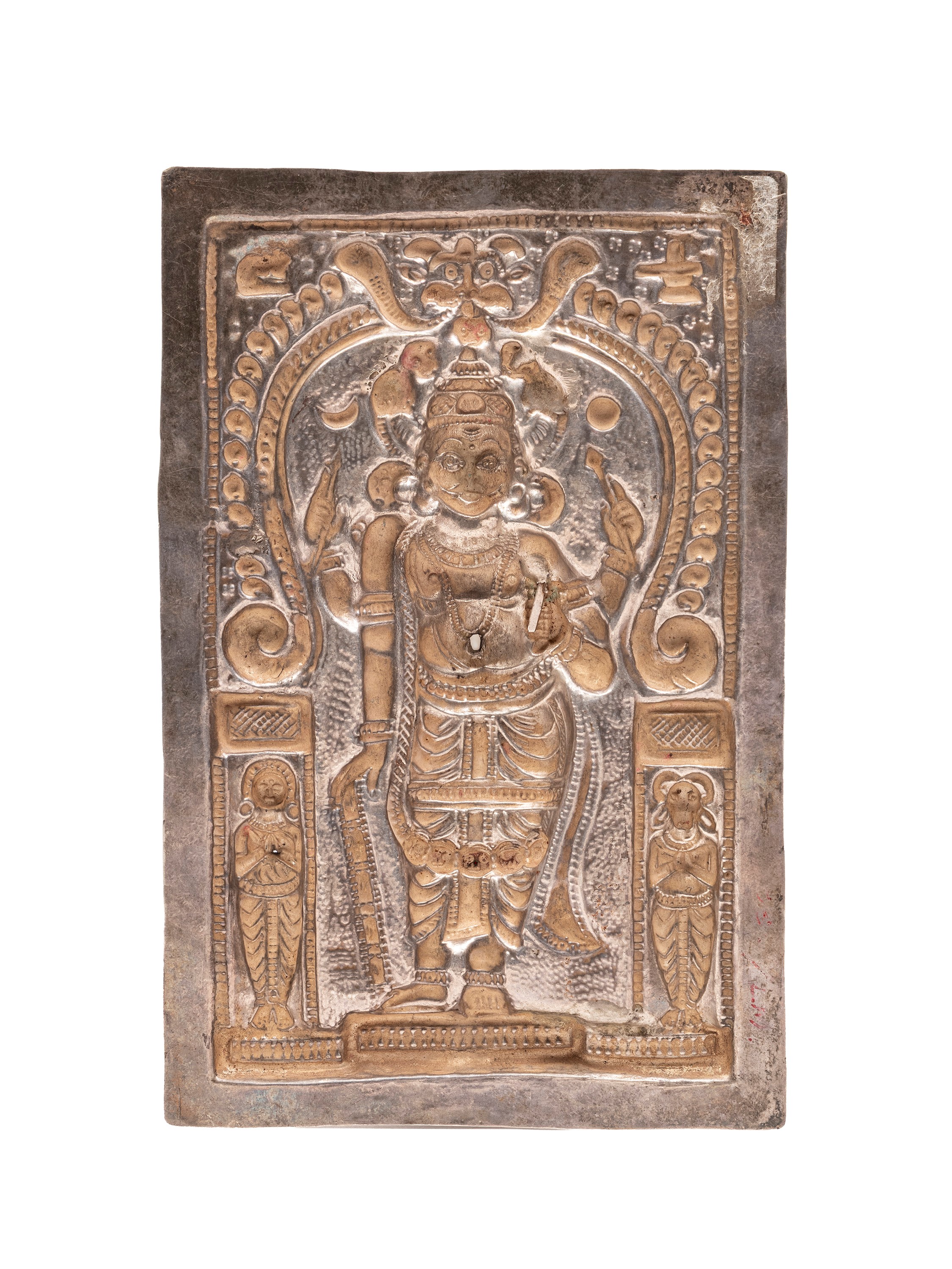 Placca votiva, argento, raffigurazione di Virabhadra (India, XIX secolo)