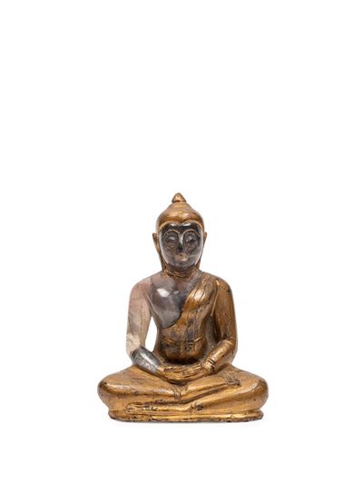 Buddha in cristallo di rocca, raffigurazione seduta in posizione meditativa (Tailandia, XIX secol...