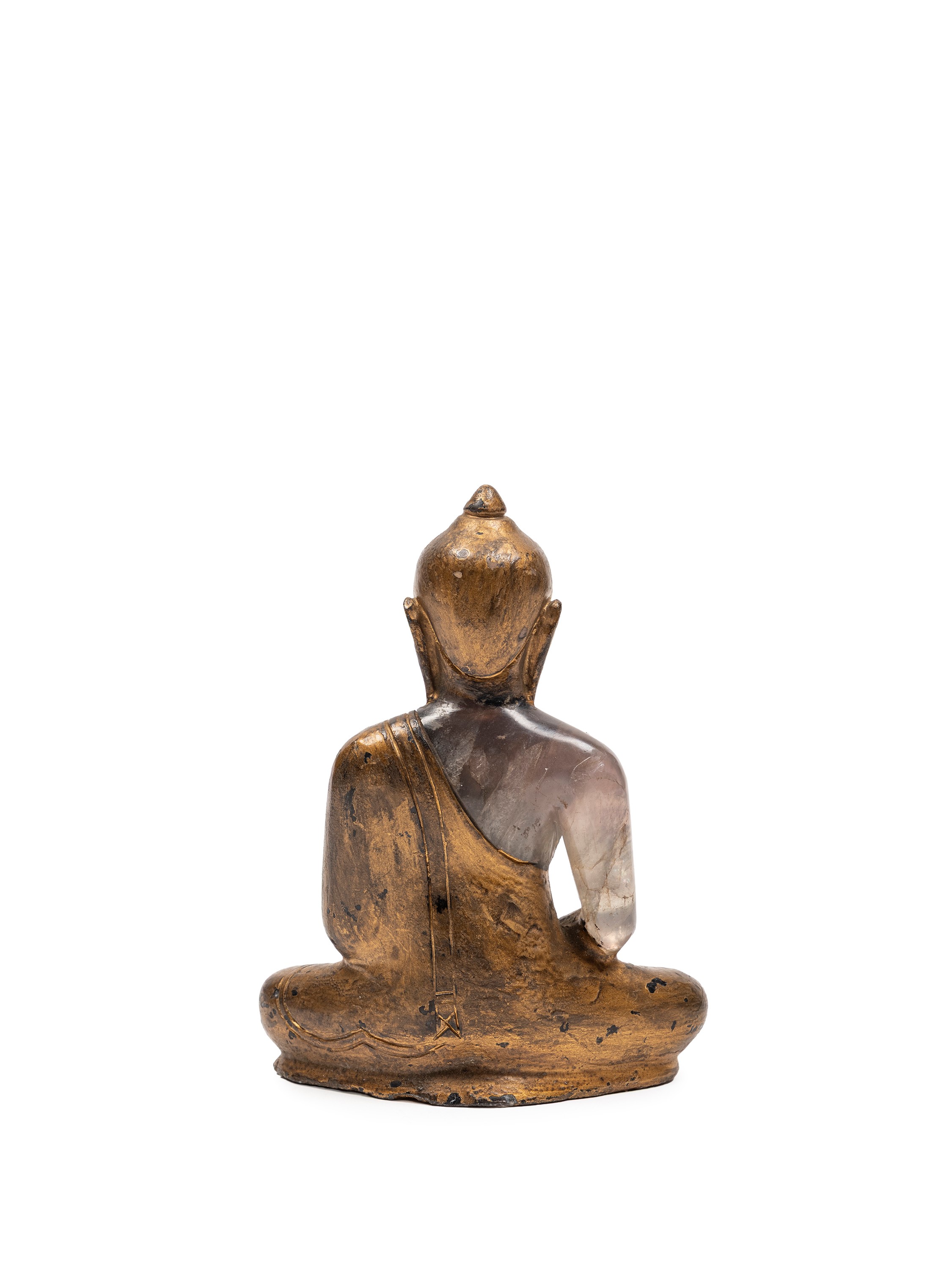 Buddha in cristallo di rocca, raffigurazione seduta in posizione meditativa (Tailandia, XIX secol...