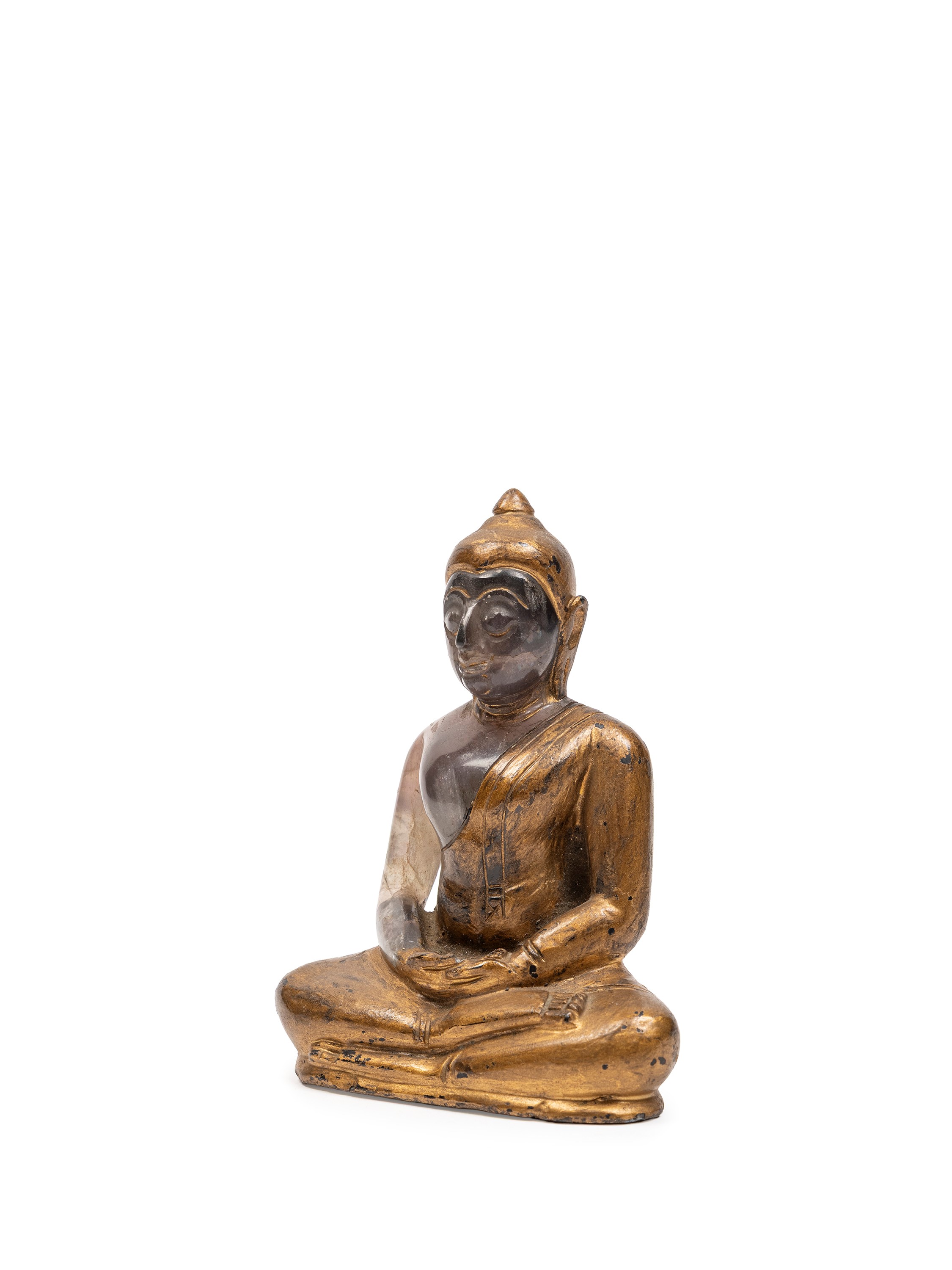 Buddha in cristallo di rocca, raffigurazione seduta in posizione meditativa (Tailandia, XIX secol...