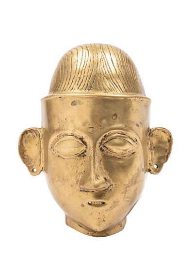 India, Grande Mukhalinga di Shiva, lega di bronzo, XIX secolo