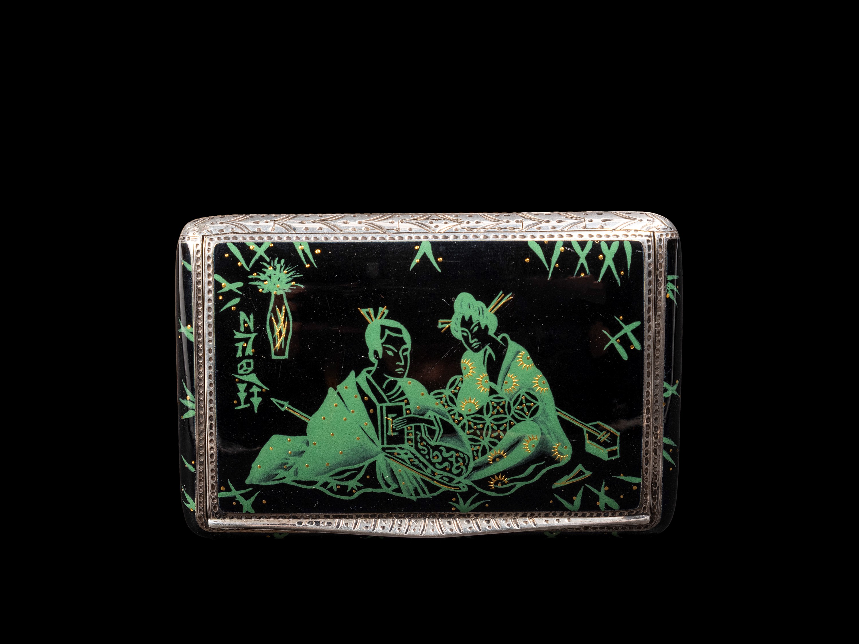 TABACCHIERA IN ARGENTO E SMALTO