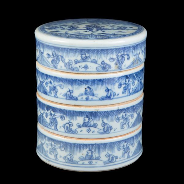 A BLUE AND WHITE BOX