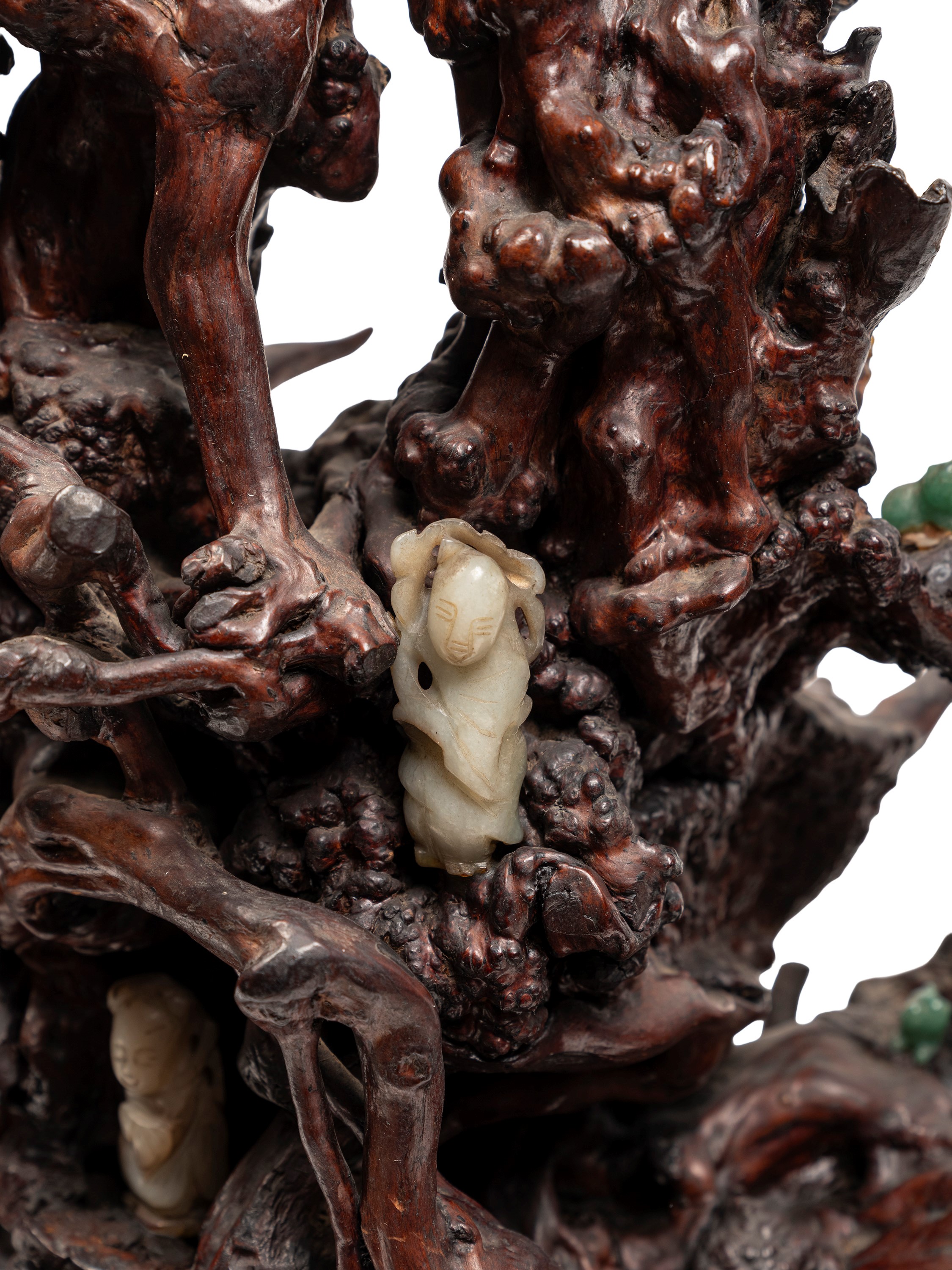 Scultura paesaggistica in legno e giada, Cina (XIX/XX secolo)