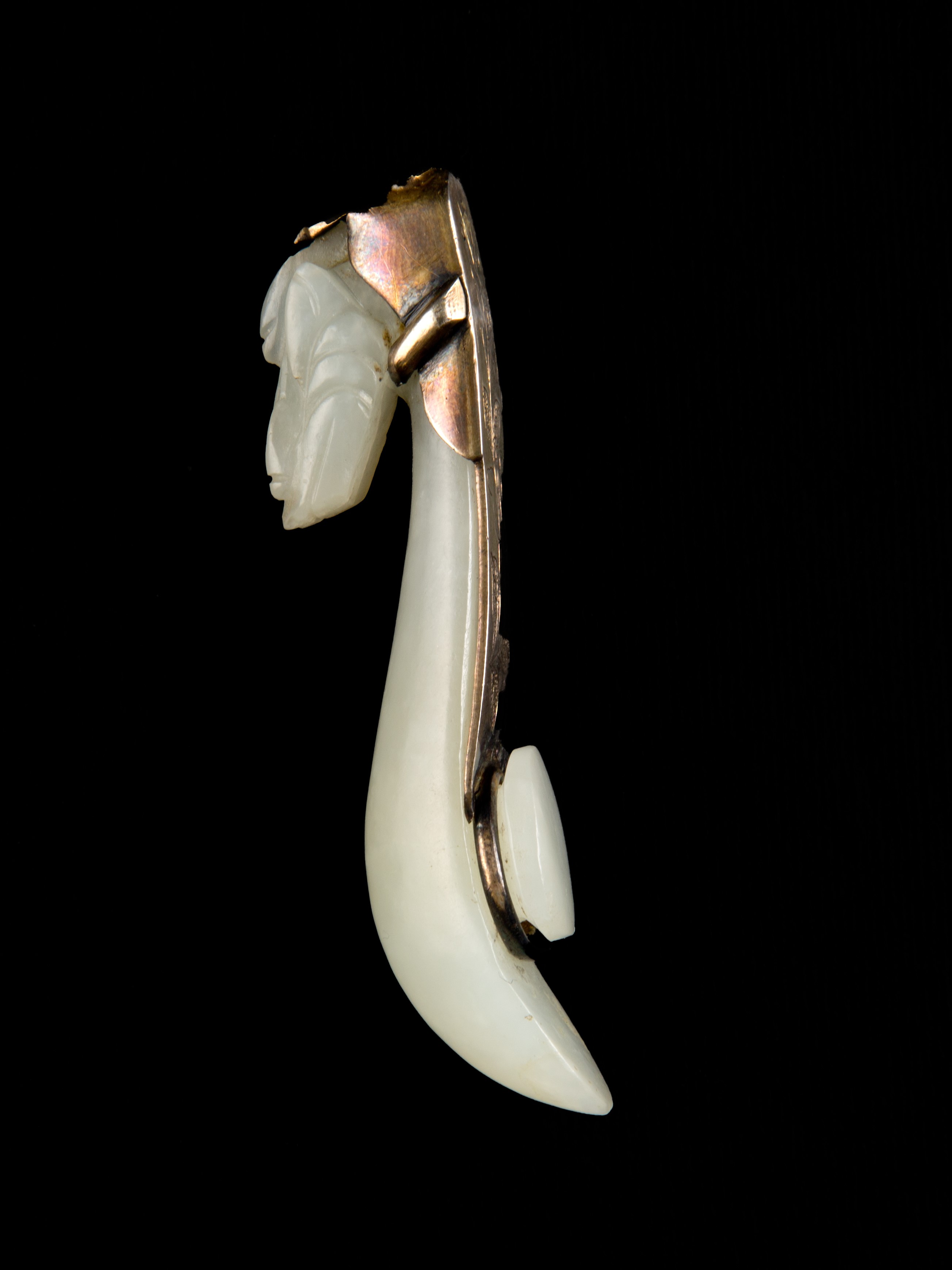 PICCOLO GANCIO PER CINTURA IN GIADA E ARGENTO