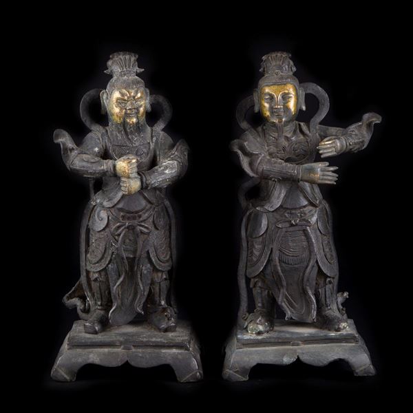 TWO BRONZE FIGURES