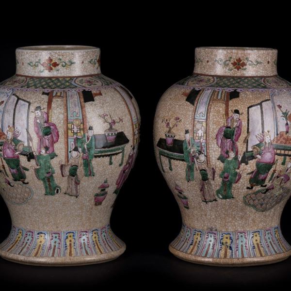 A PAIR OF NANKING VASES