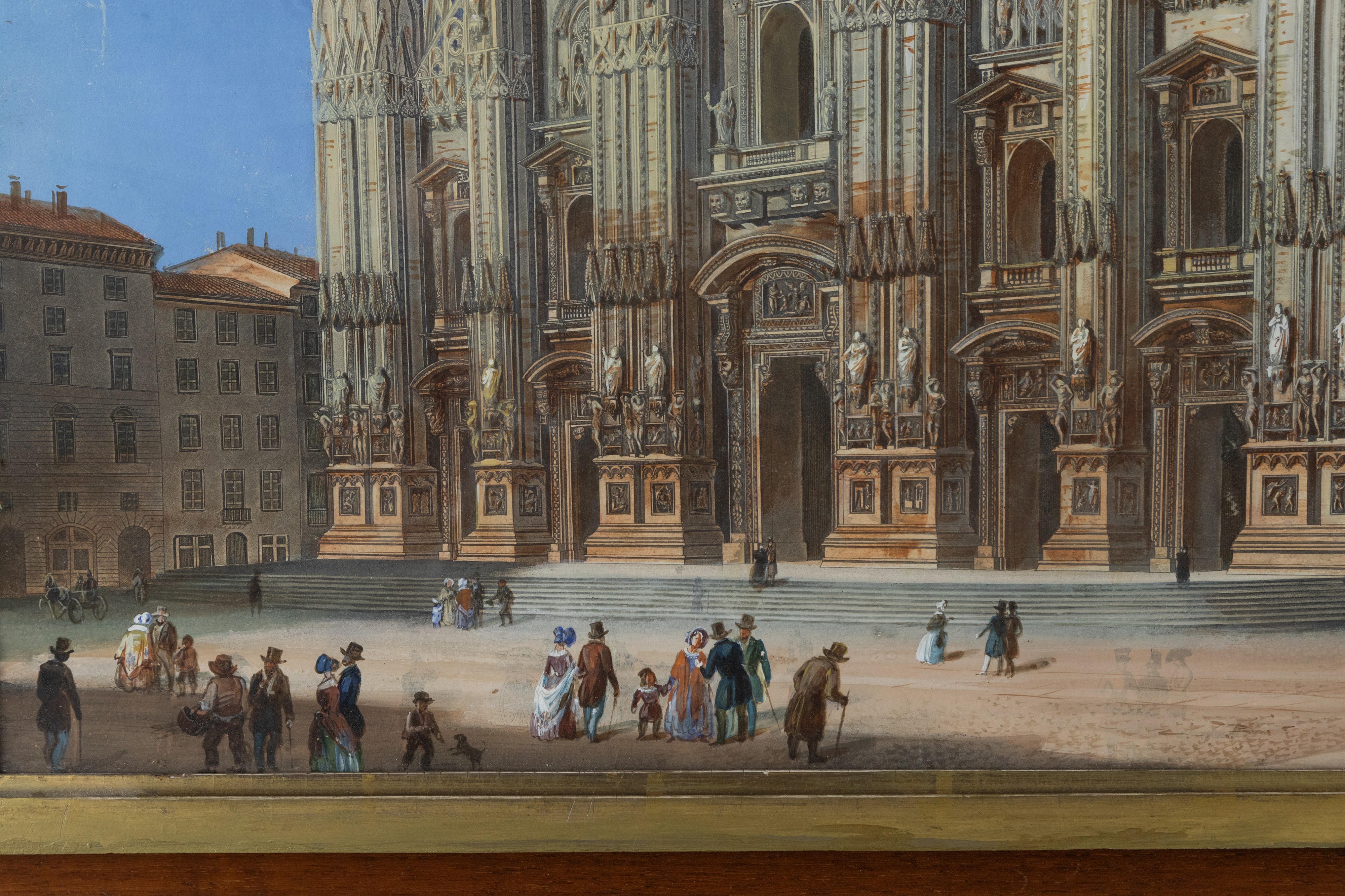 Duomo di Milano, incisione acquarellata (XIX secolo)