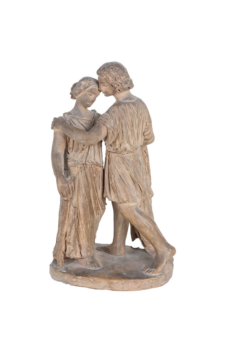 °BOZZETTO IN TERRACOTTA RAFFIGURANTE COPPIA GALANTE