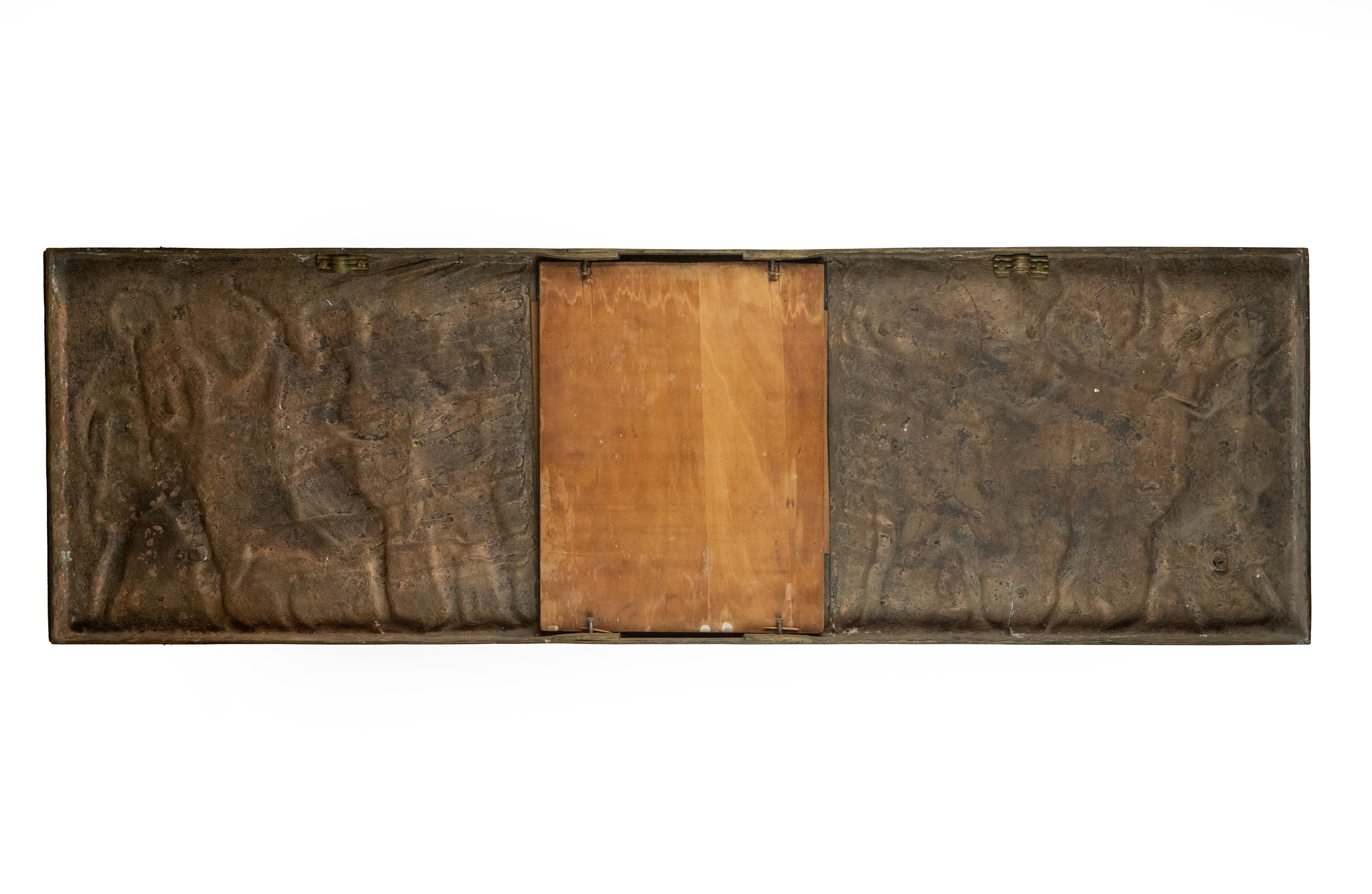 G. Ceracchini, Bassorilievo in bronzo decorato con angeli musicanti e dipinto centrale con Madonn...