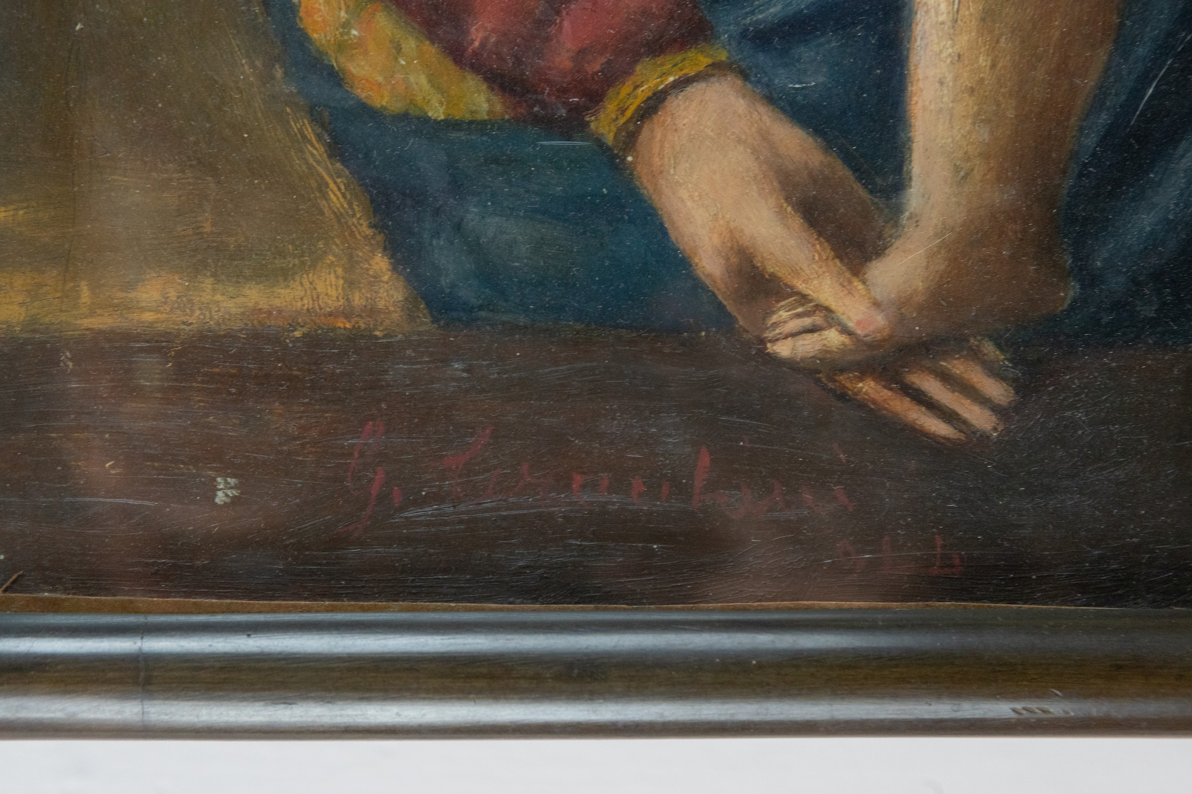 G. Ceracchini, Bassorilievo in bronzo decorato con angeli musicanti e dipinto centrale con Madonn...